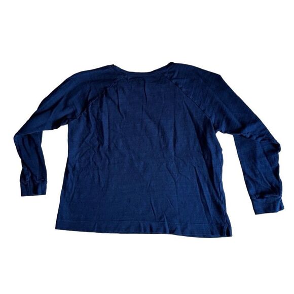 Loft Woman's Navy Blue Long Sleeve Blouse - Size MP - Picture 3 of 7